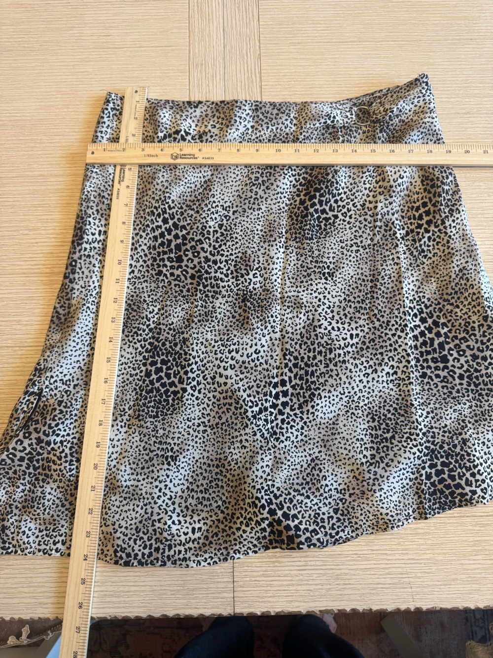 Worthington Leopard Print A-Line Silk Skirt in Black and Cream